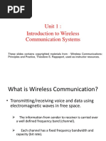 Unit 1: Introduction To Wireless Communication Systems