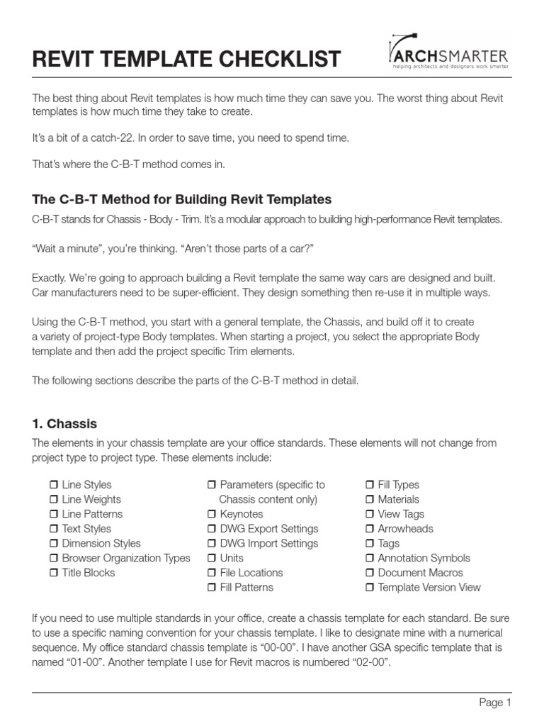 Revit Template Checklist v1 PDF | PDF | Autodesk Revit | Software ...