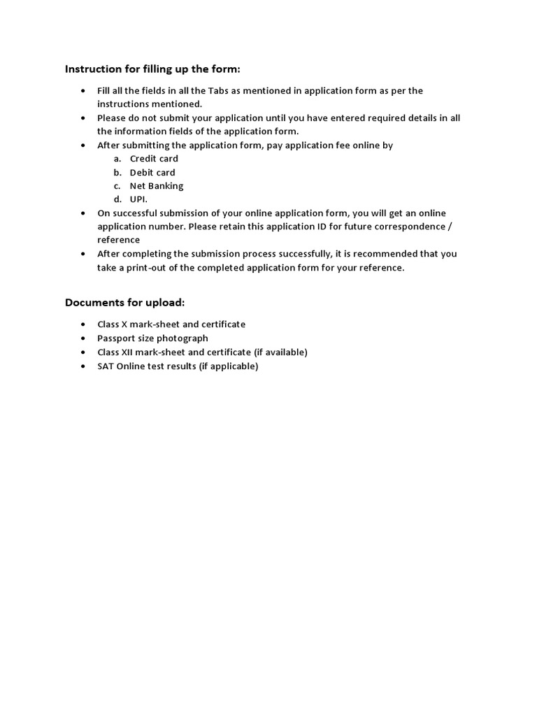 Instruction For Filling Up The Form | PDF | Career & Growth