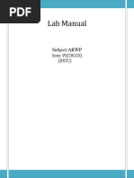 Lab Manual: Subject:ARWP