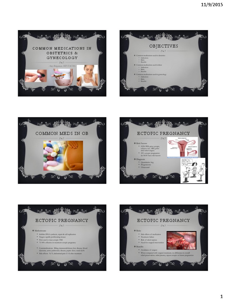 Objectives: Common Medications in Obstetrics & Gynecology | PDF | Human ...
