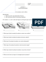 QUIZ Plate Boundaries