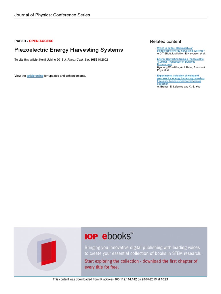 Piezoelectric Energy Harvesting Insights | PDF | Energy Harvesting ...
