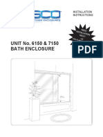 UNIT No. 6150 & 7150 Bath Enclosure: Installation Instructions