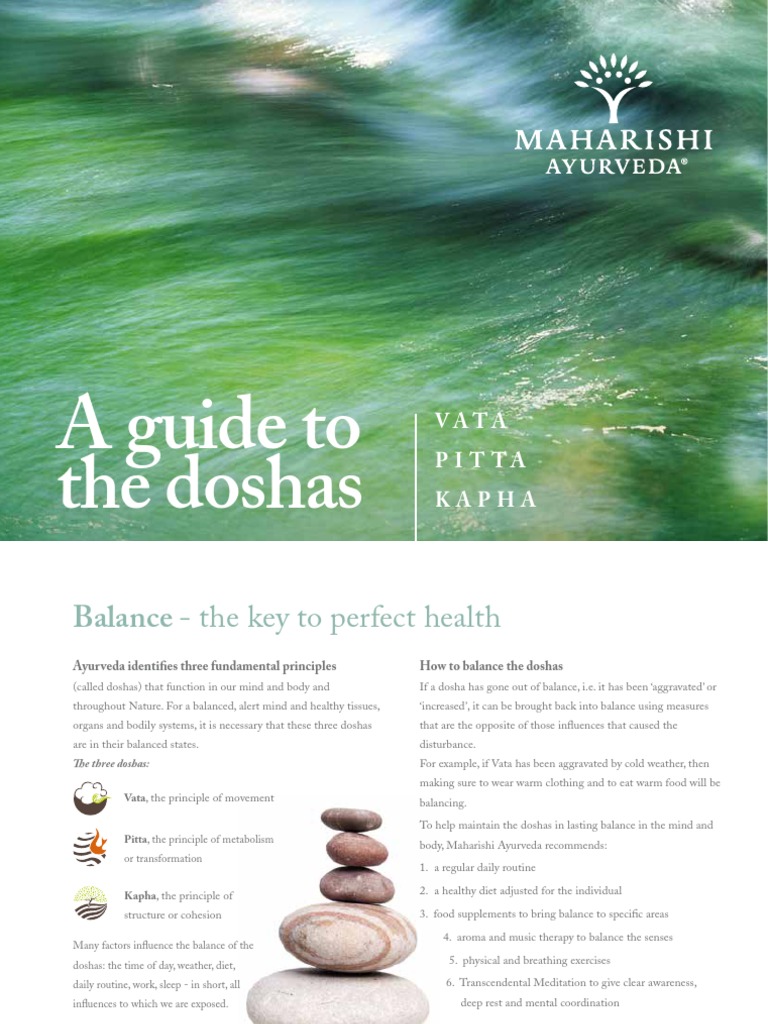 A Guide To The Doshas Vata Pitta Kapha PDF Ayurveda Taste