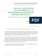 Barroso J. M. 2019. El Mundo Del Capitalismo Cognitivo Depende de La Instrumentalización Del Sistema Educativo. Entrevista A Jurjo Torres Santomé