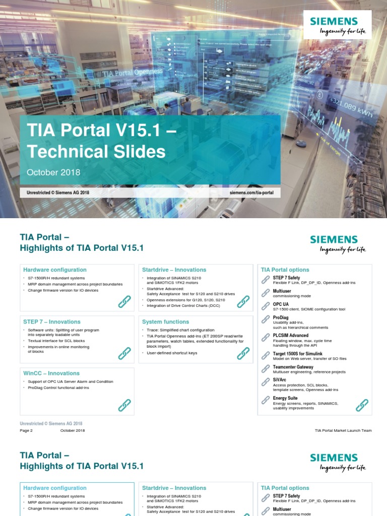TIA Portal V15 1 Technical Slides en | PDF | Application Programming  Interface | Server (Computing)