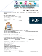Soal UAS Bahasa Indonesia Kelas 2 SD Semester 1 (Ganjil) Dan Kunci Jawaban (Www.bimbelbrilian.com)
