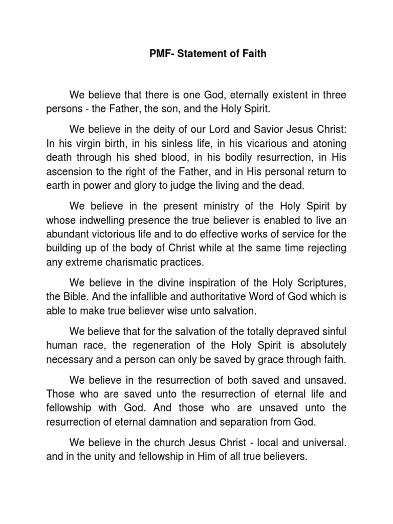 Statement of Faith | PDF