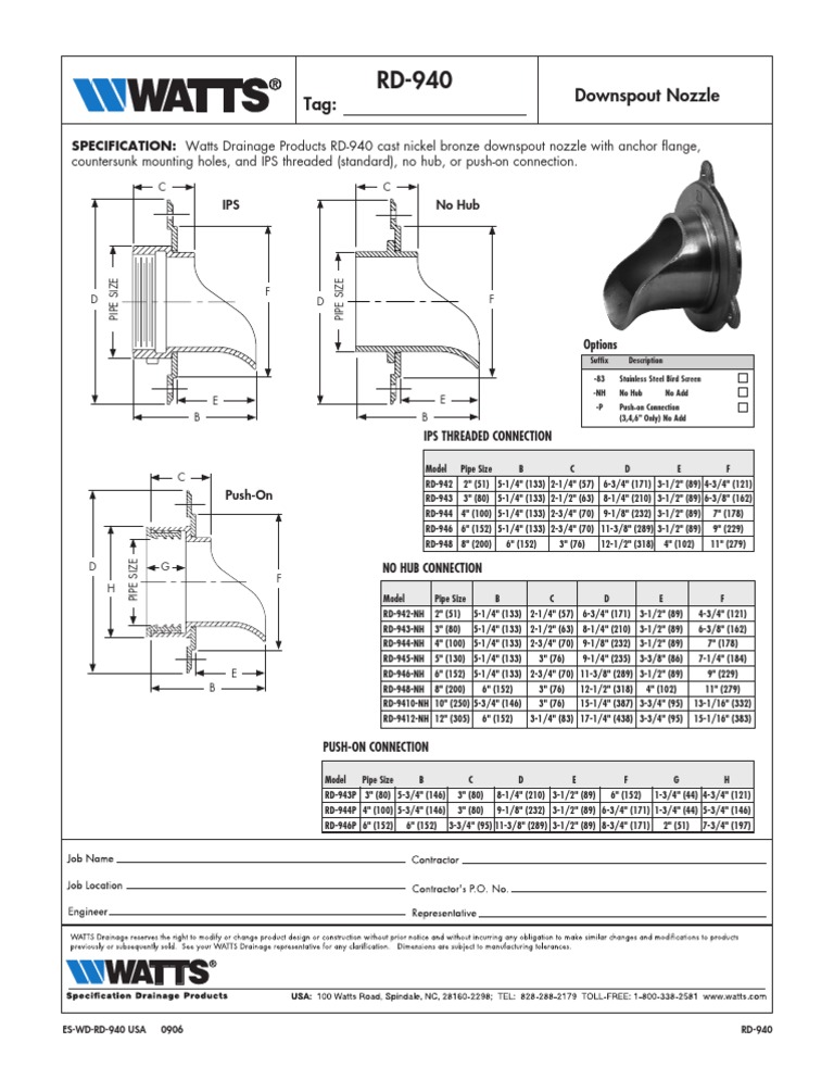 RD-940 Specification Sheet | PDF