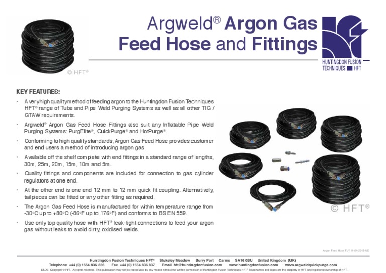 Argon. Gas fittings