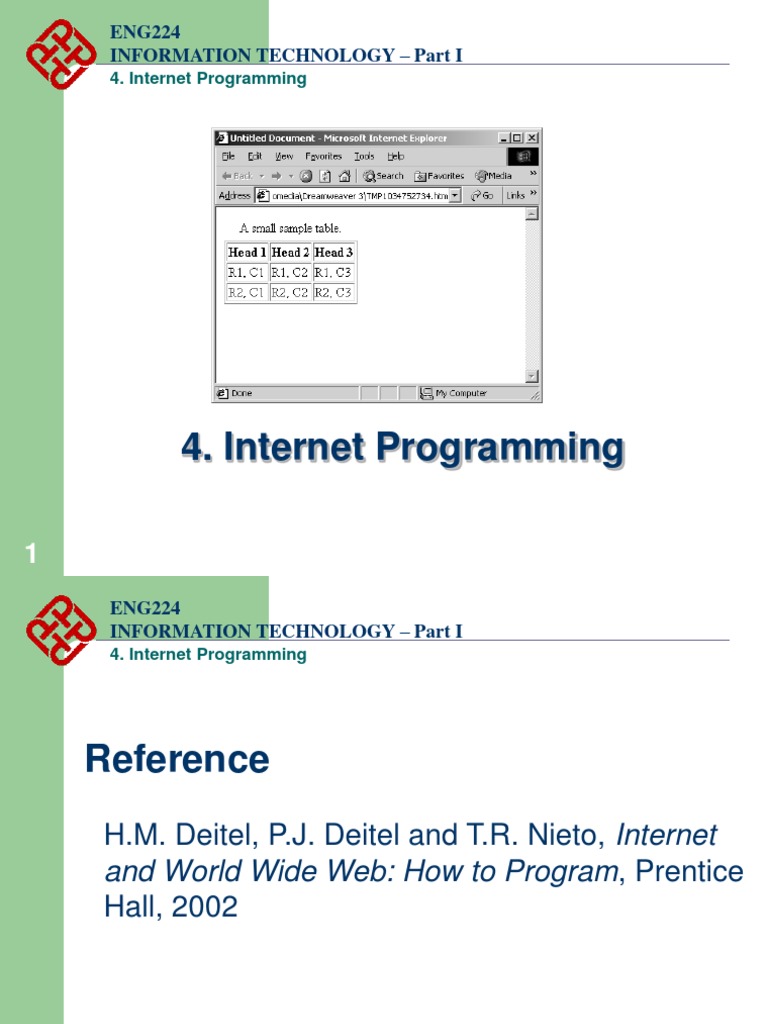 4 Internet Programming | PDF | Xhtml | Html