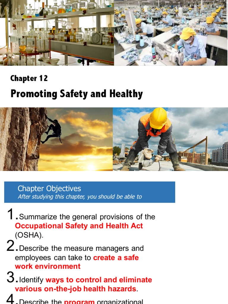 CH 12 Promoting Safety and Health | PDF | Occupational Safety And ...