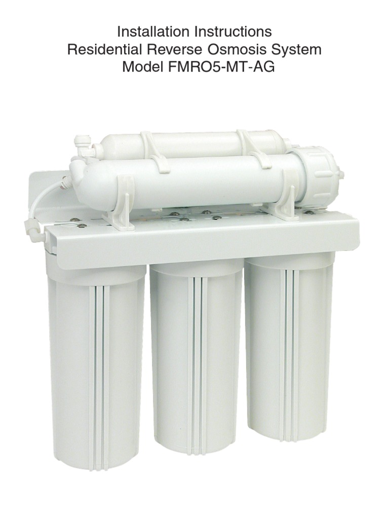 Residential Reverse Osmosis System Model FMRO5-MT-AG Installation