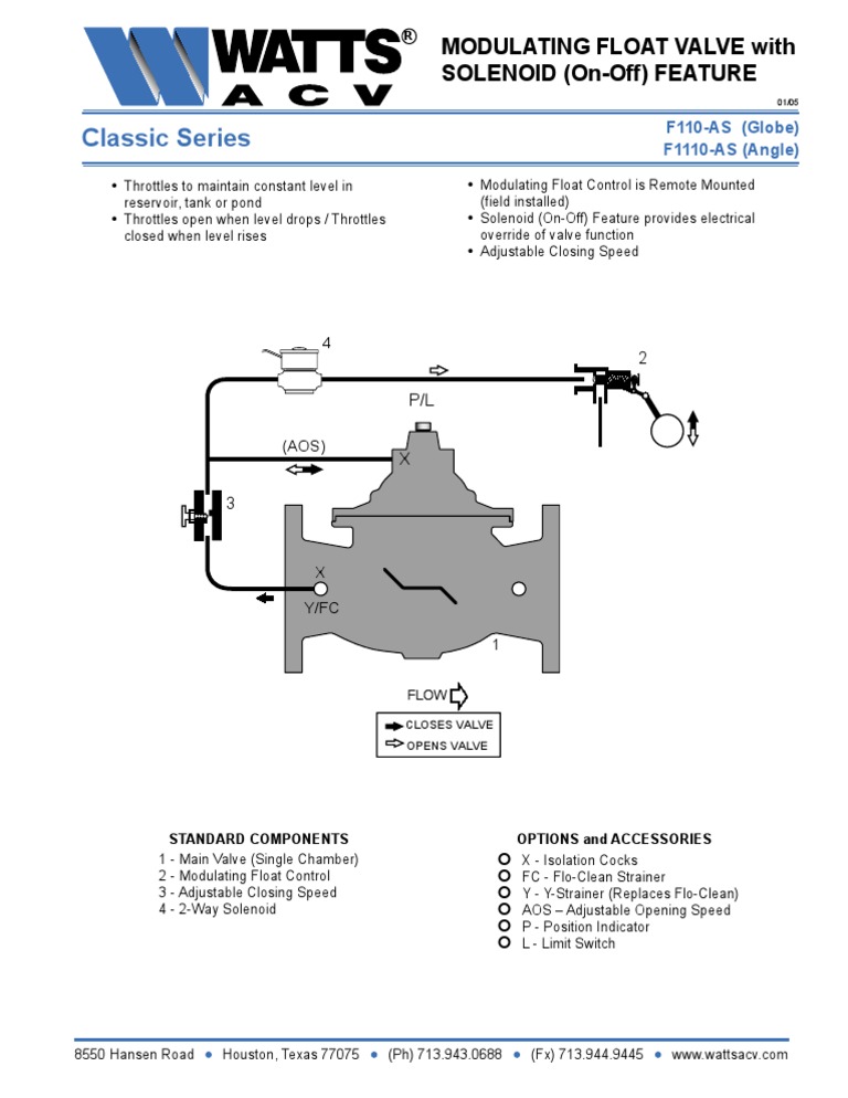 Modulating Float Valve Specifications | PDF | Home & Garden