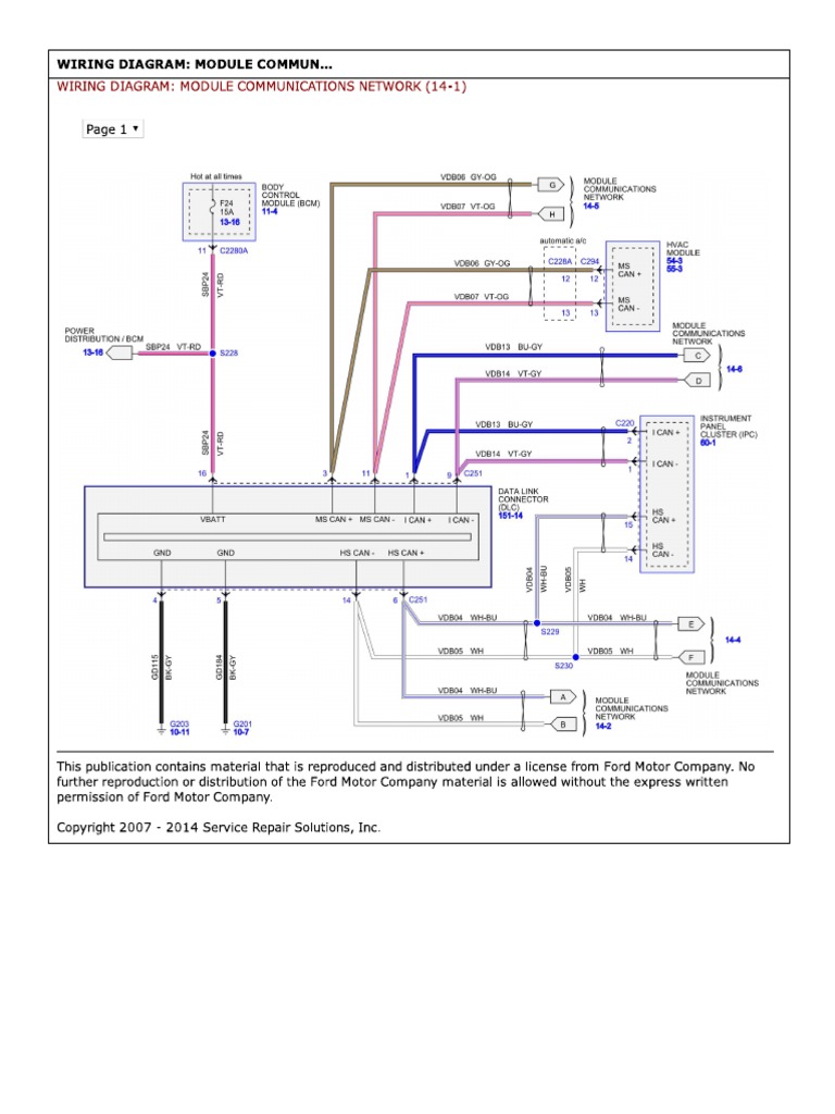 Wiring Diagram Module Communications Network Ford F350 2013 PDF | PDF