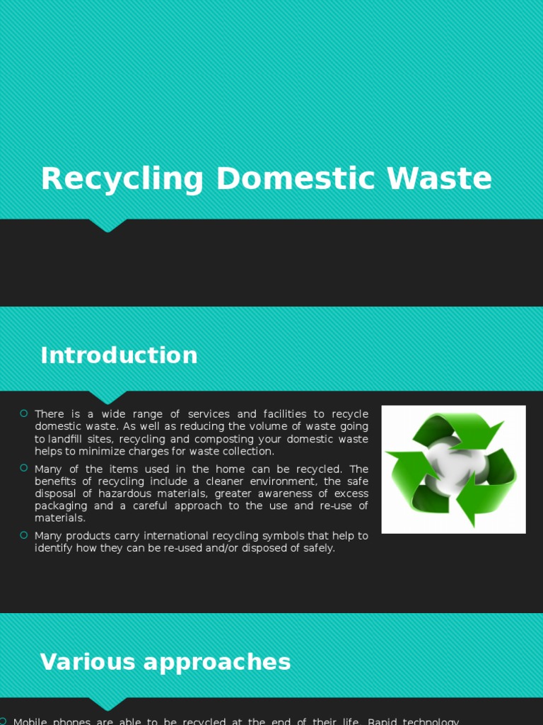 Recycling Domestic Waste | PDF | Recycling | Municipal Solid Waste