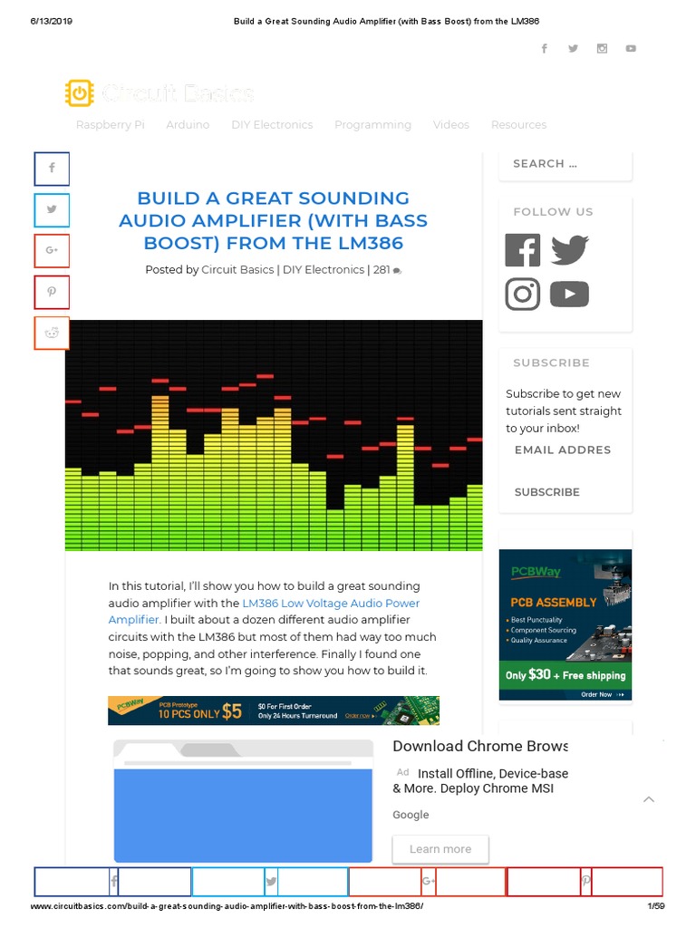 Build A Great Sounding Audio Amplifier (With Bass Boost) From The LM386
