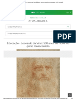 Leonardo da Vinci: 500 anos da morte do gênio renascentista