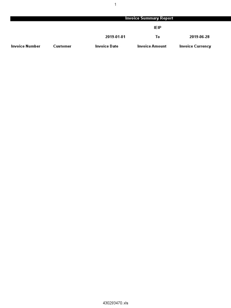 Customer Invoice Summary Report | PDF | Business