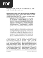 Valor nutricional da casca do grão de soja, farelo de soja, milho