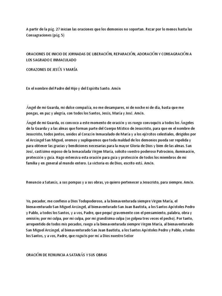 Oraciones de Liberación y Protección | PDF | Cristo (título) | María ...