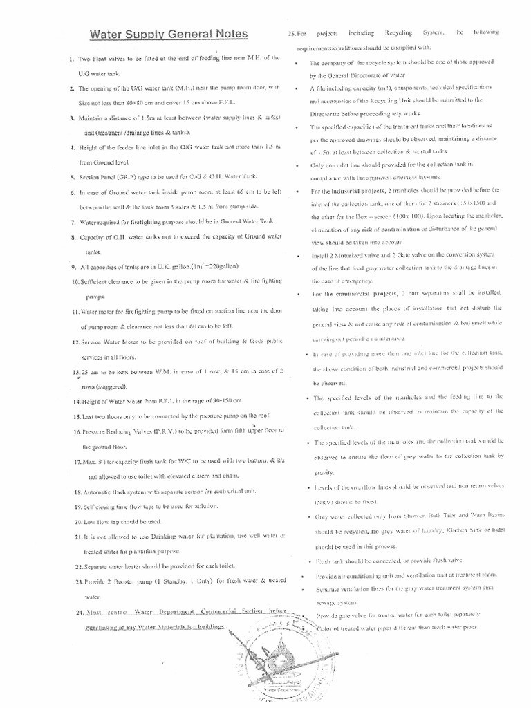 SEWA New Water Supply Notes & Regulations PDF