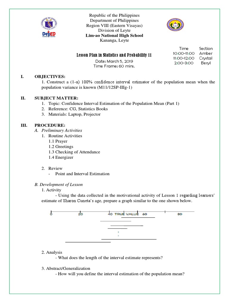 Confidence Interval Estimation Lesson Plan | PDF | Confidence Interval ...