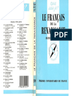 Huchon, Mireille - Le Français de La Renaissance-P.U.F. (1988)