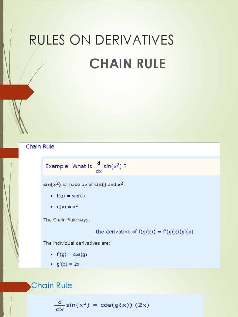 Rules On Derivatives: Chain Rule | PDF | Wellness