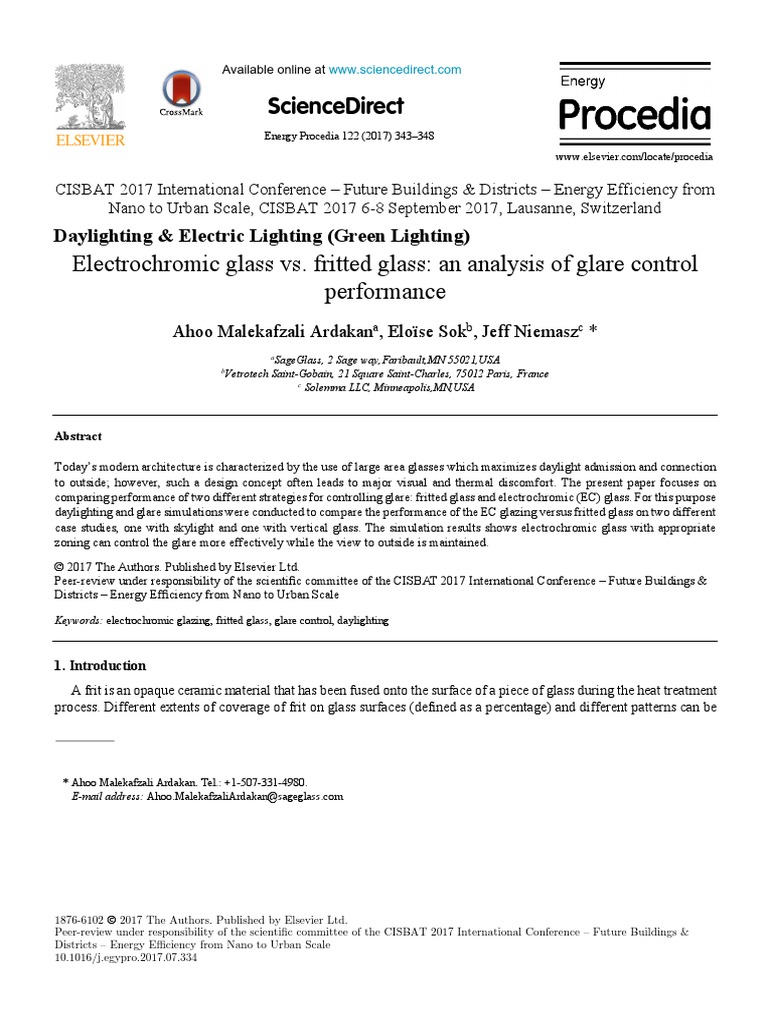 Electrochromic Glass Vs Fritted Glass An Analysis of Glar 2017
