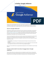 Cara Daftar Google Adsense