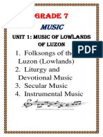 Grade 7 Music Lowlands Luzon Folksongs