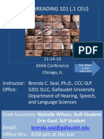 Speechreading 101 (.1 Ceu) : 11-14-13 ASHA Conference Chicago, IL