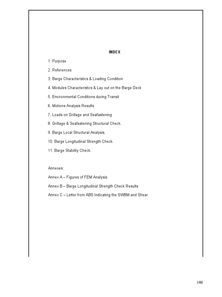 Grillage and Seafastening Analysis for Barge | PDF | Bending | Beam ...