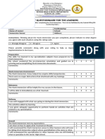 B.1 Survey Questionnaires For The Learners