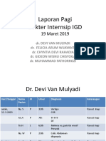 Laporan Pagi IGD 19 Maret 2019