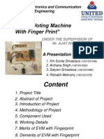 Project On "Electronic Voting Machine With Finger Print": Department of Electronics and Communication Engineering