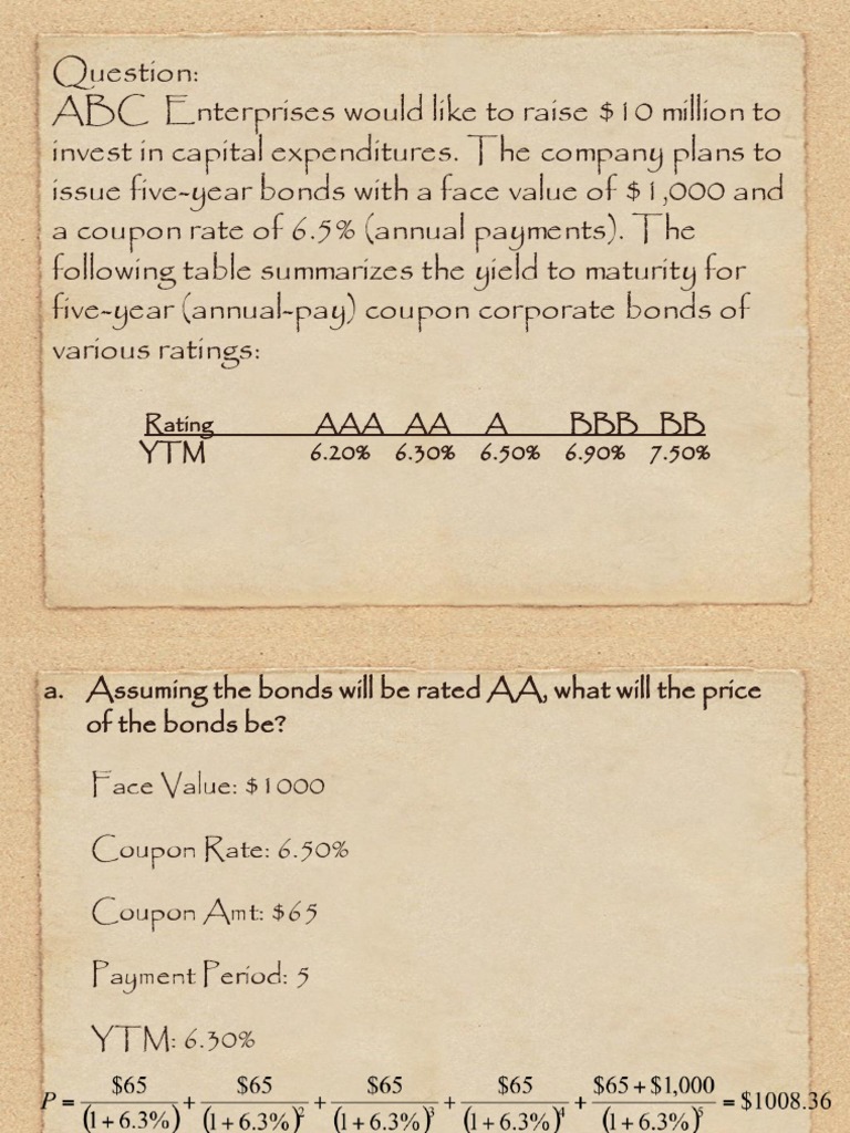 Bond Price Calculation Pdf