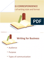 Business Correspondence: Key Features of Writing Style and Format