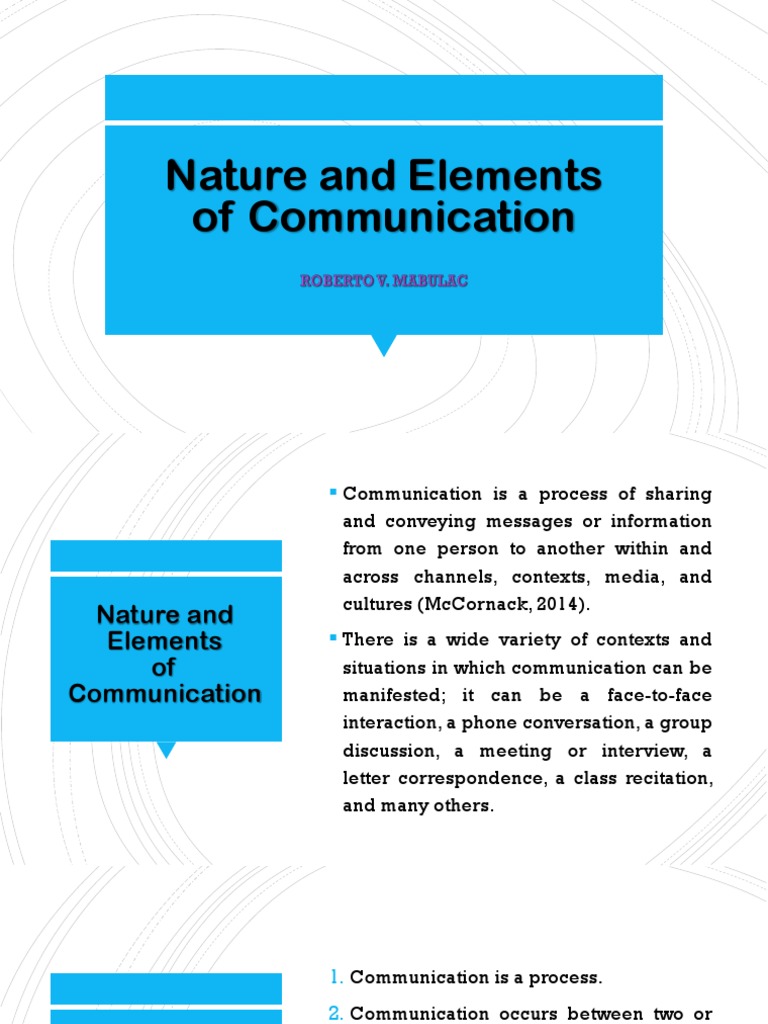 essay on nature and process of communication