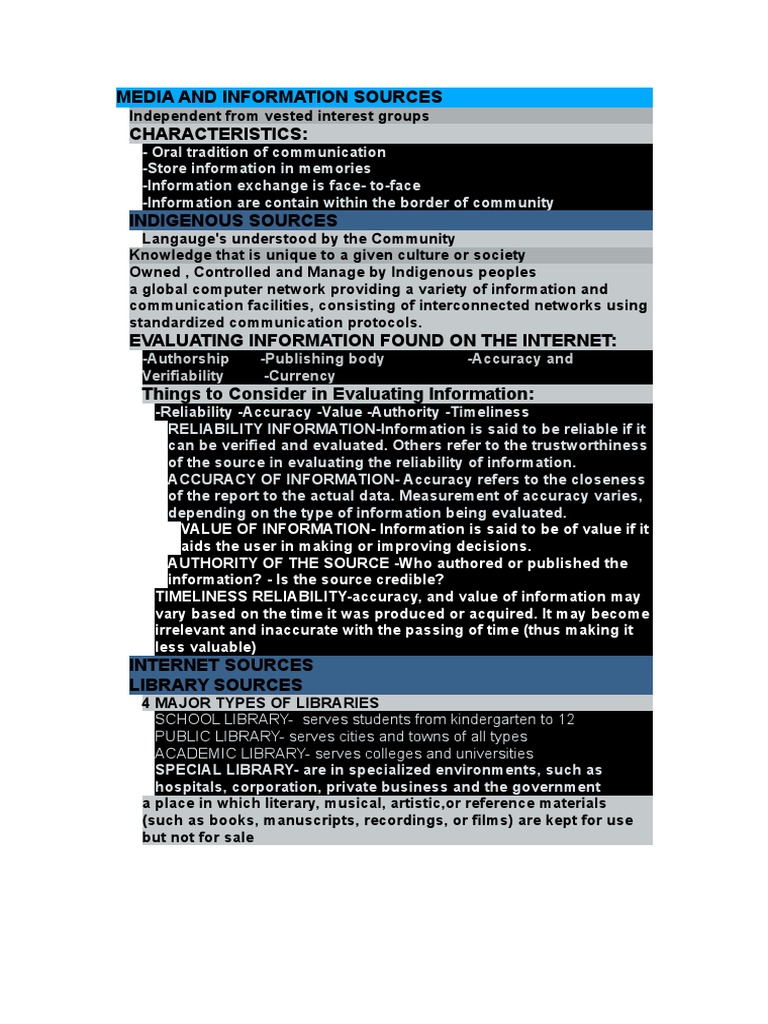Evaluating Media and Information Sources | PDF | Libraries | Computer ...