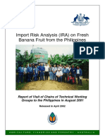 Import Risk Analysis (IRA) On Fresh Banana Fruit From The Philippines