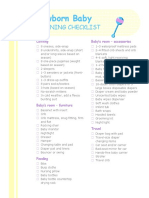 Newborn Baby: Planning Checklist