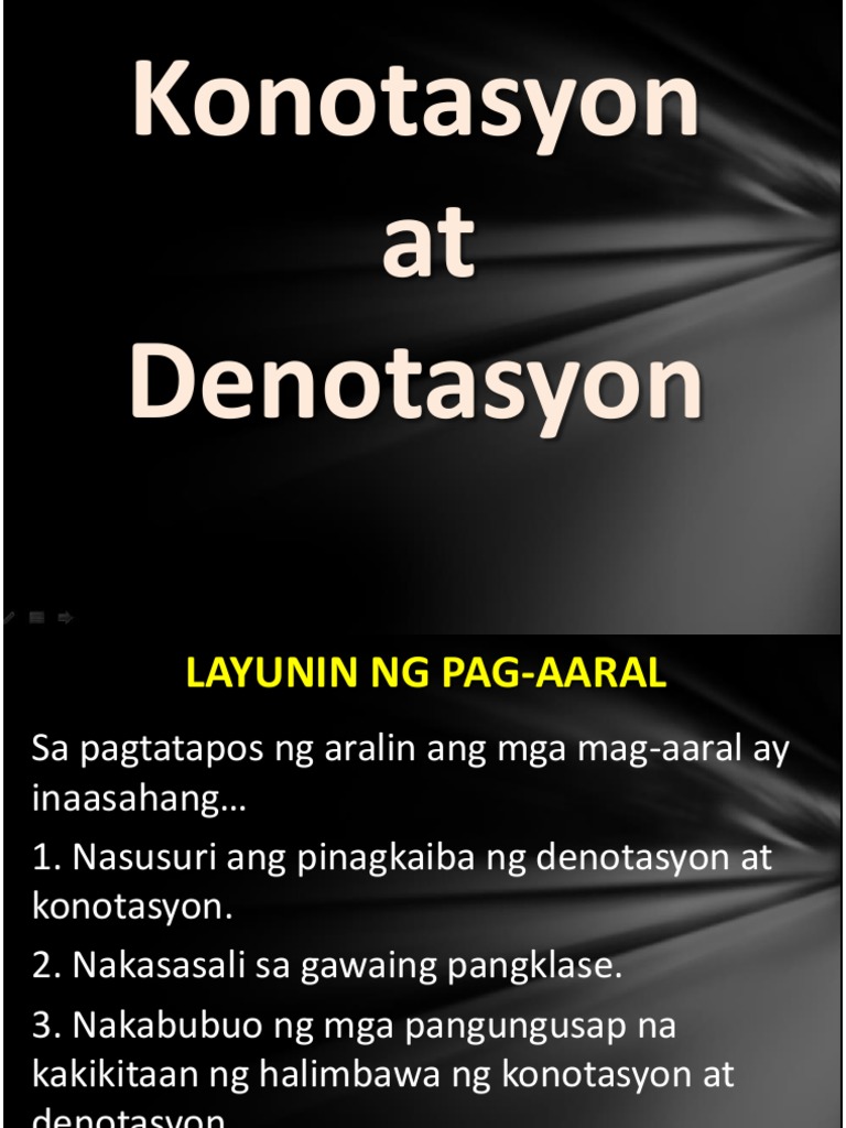 Fil 7 Denotasyon At Kontasyon Pdf