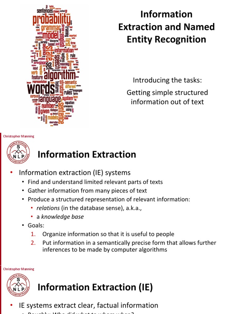 Information Extraction & NER Overview | PDF | Artificial Intelligence ...