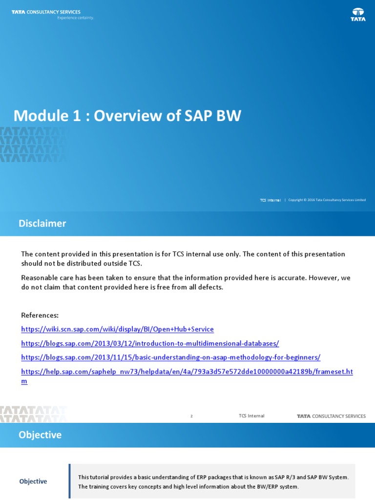 Module 1 - BW Overview | PDF | Enterprise Resource Planning | Data ...