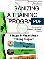 3 Stages in Organizing A Training Program