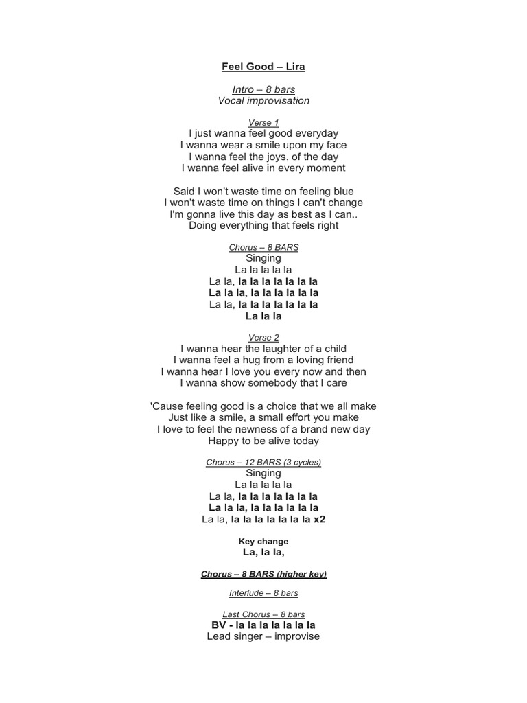 I Feel Good Lyrics
