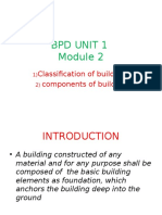BPD Unit 1: Classification of Buildings Components of Building